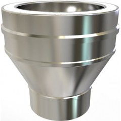 TWPro Twin Wall Insulated Silver & Stainless Steel Adapters 125mm 